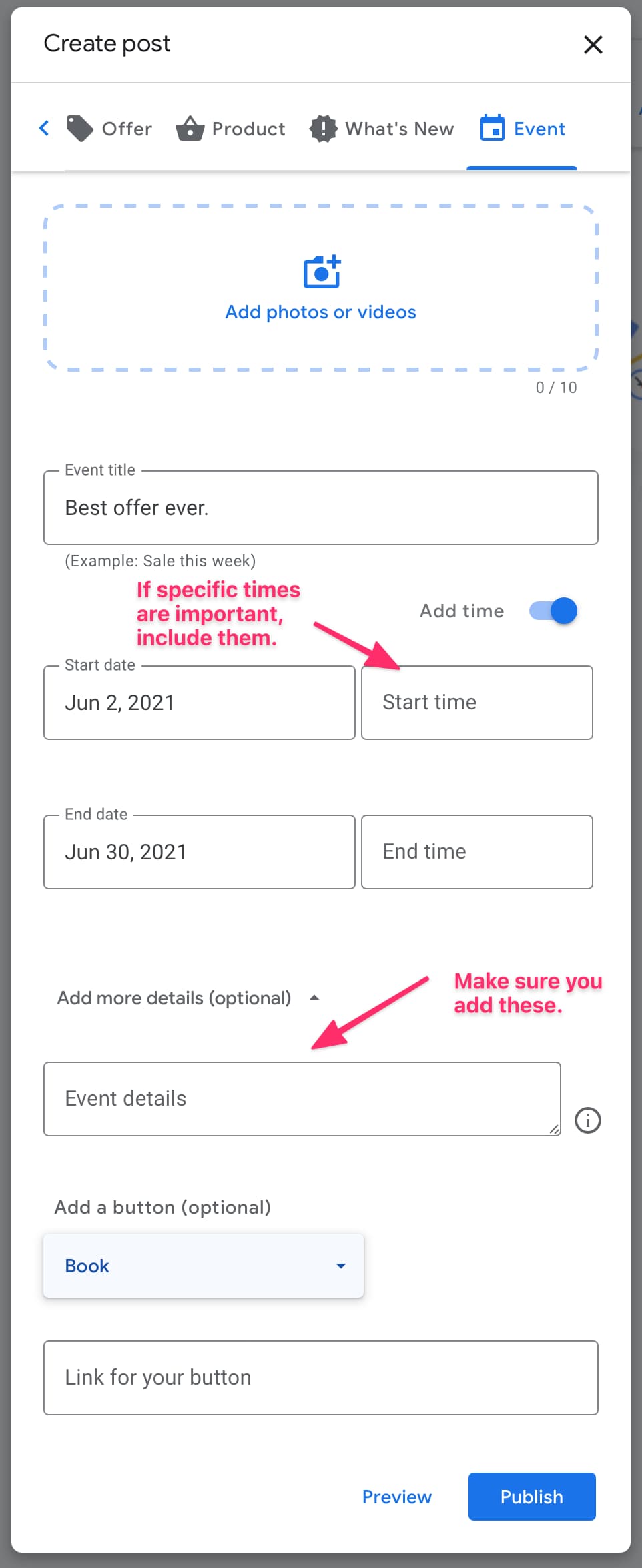 How to Write Event Posts Google My Business